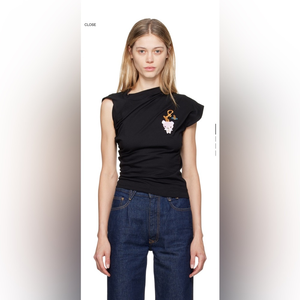 $255 Vivienne Westwood black bear Hebo tshirt, S